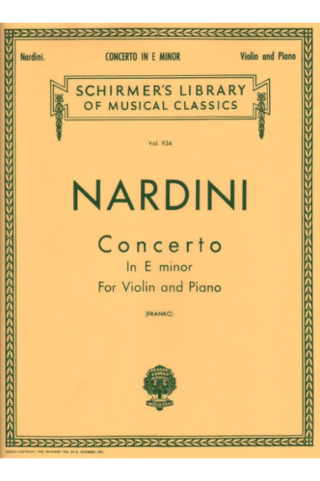Nardini, Violin Concerto in E Minor (Schirmer)