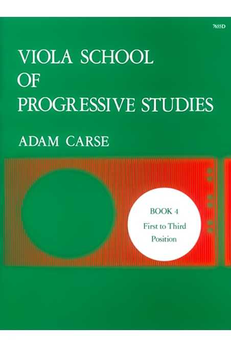 Carse, Viola School Of Progressive Studies Book 4 - First To Third Position
