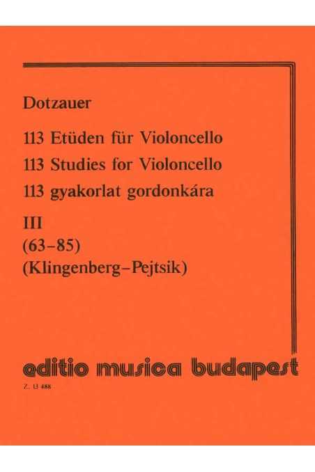 Dotzauer - 113 Exercises for Cello Book 3 ( No 63- 85) EMB