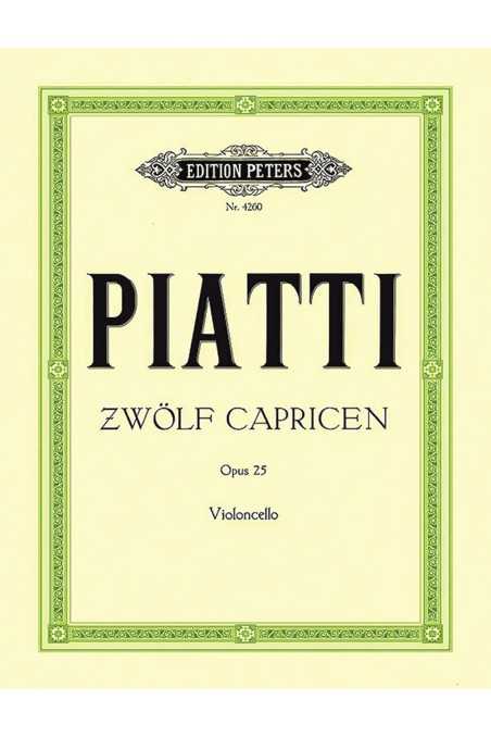 Piatti, 12 Caprices For Cello (Peters)