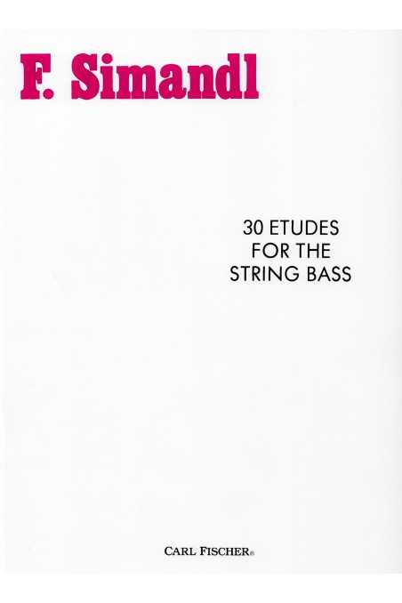 Simandl, 30 Etudes For Double Bass (Fisher)