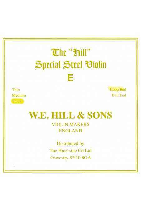 Hill Violin E String - Thick Gauge, Loop End by W. E. Hill & Sons