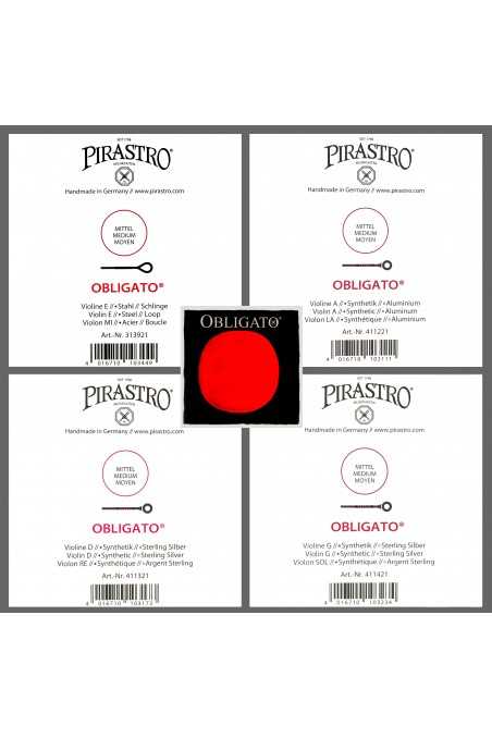 Obligato Violin String Set with E String Steel 4/4 by Pirastro