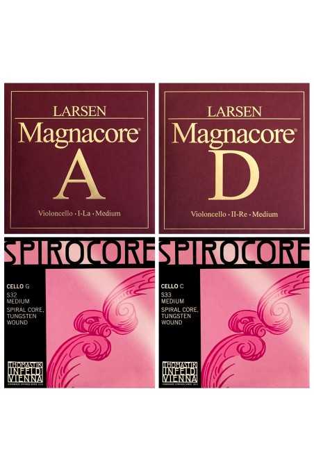 Larsen Magnacore A, D and Spirocore G, C Cello Set