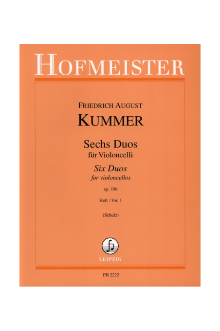 Kummer, Six Duos for Violoncellos, Vol. 1 Op 156 (Hofmeister FH 2222)