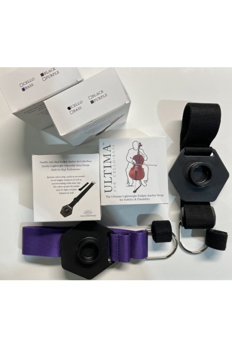 Ultima Bass Endpin Stop (Anchor) With Either Black or Purple Strap