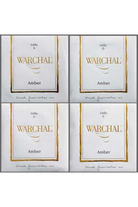 Amber Cello String Set with Synthetic Core A String by Warchal