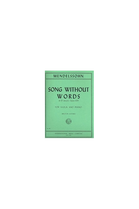 Mendelssohn, Song Without Words For Viola (IMC)