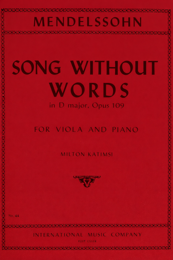 Mendelssohn, Song Without...