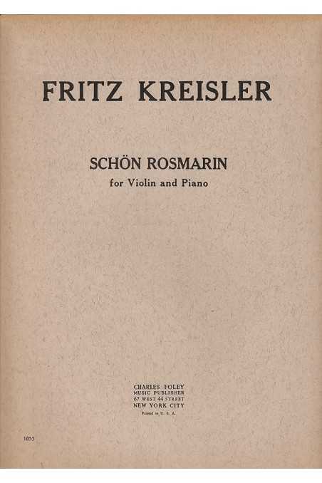 Kreisler, Schon Rosmarin For Violin & Piano (Schott)