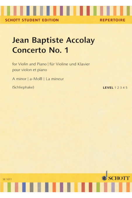 Accolay, Concerto No1 for violin in A minor and Piano (Schott)