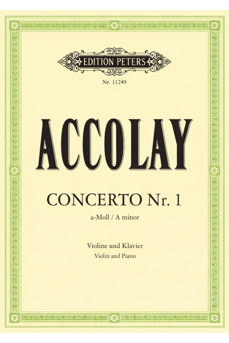 Accolay, Concerto No 1 in A Minor for Violin/Piano (Peters)