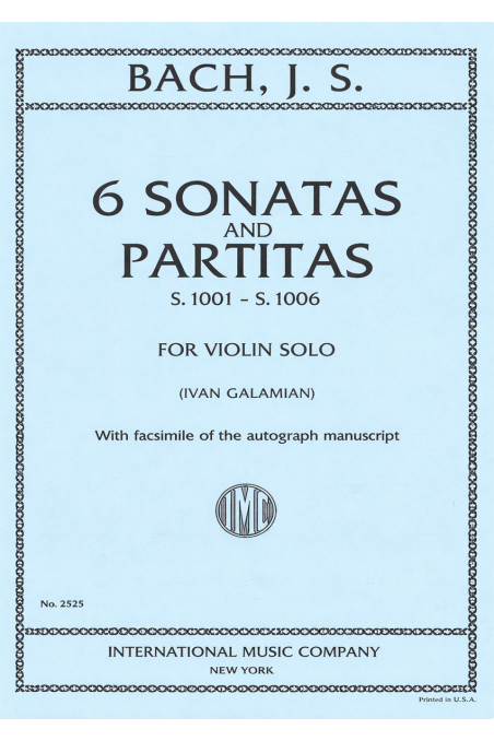 Bach 6 Sonatas and Partitas for Violin Edt Galamian (IMC)