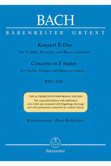 Bach Concerto in E maj BWV 1042 (Barenreiter) - Ed. Andrew Manze