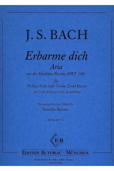 Bach, Erbarme Dich for Violin & Viola or Two Violins and Piano (EBM)