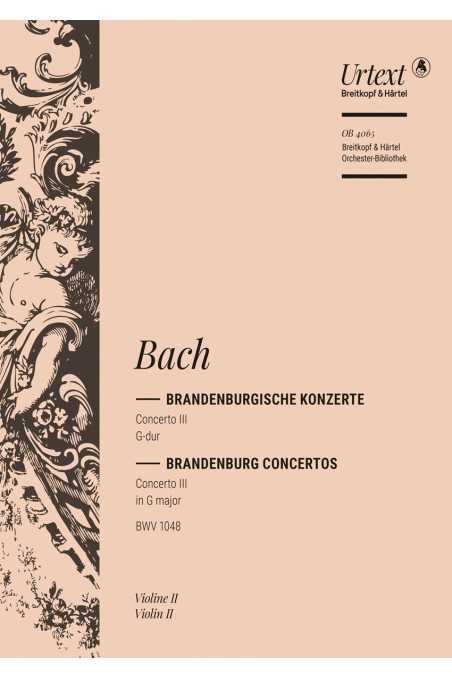 Bach, Brandenburg Concerto No. 3 in G Major BWV1048 for String Orchestra - Violin II Part (Breitkopf & Härtel)