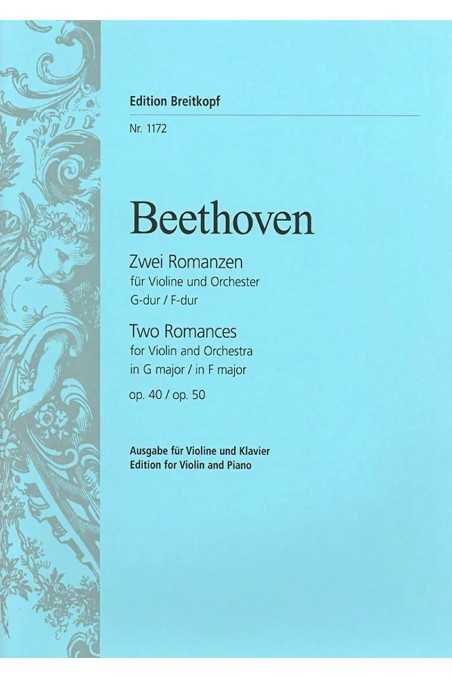 Beethoven Two Romances for Violin Op. 40 and Op. 50 (Breitkopf & Härtel)