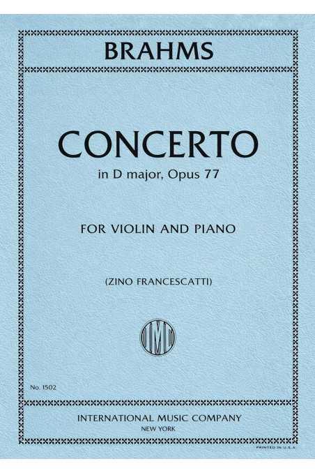 Brahms, Concerto in D Major, Opus 77 for Violin and Piano (IMC)