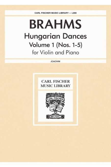 Brahms, Hungarian Dances No 1-5 for Violin and Piano (Carl Fischer)