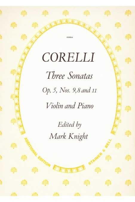 Corelli, Three Sonatas Op. 5 Nos. 9, 8, 11 for Violin & Piano