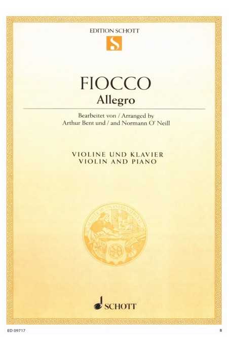 Allegro for Violin and Piano by Fiocco (Schott)