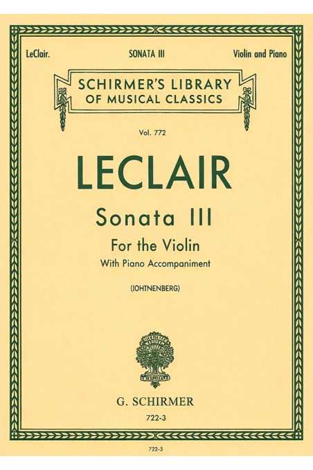 Leclair, Sonata No. 3 For Violin (Schirmer)