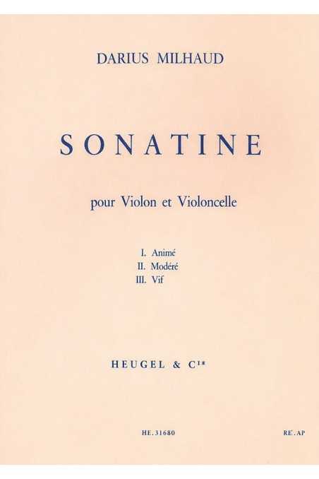 Milhaud, Sonatine For Violin And Cello (Heugel)