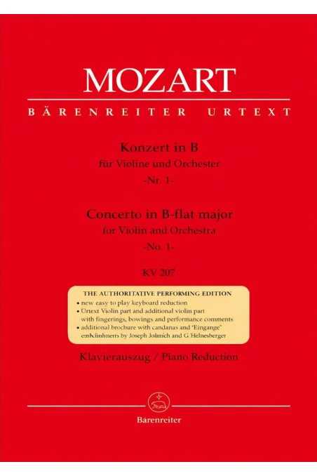 Mozart Concerto No 1 In B Flat Major K207 For Violin (Barenreiter)