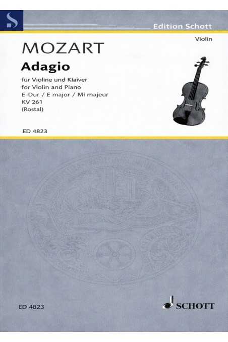 Mozart, Adagio In E KV261 For Violin (Schott)