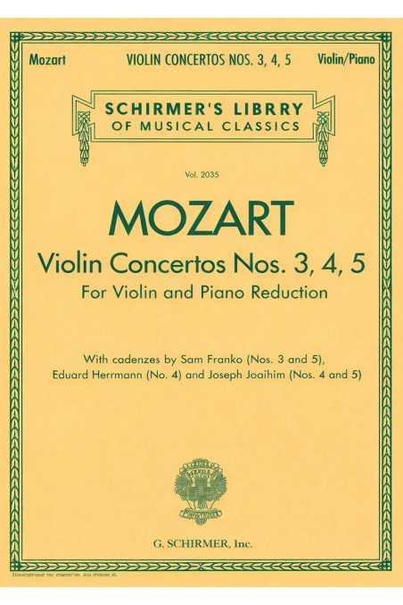 Mozart, Violin Concertos Nos. 3, 4, 5 (Schirmer)