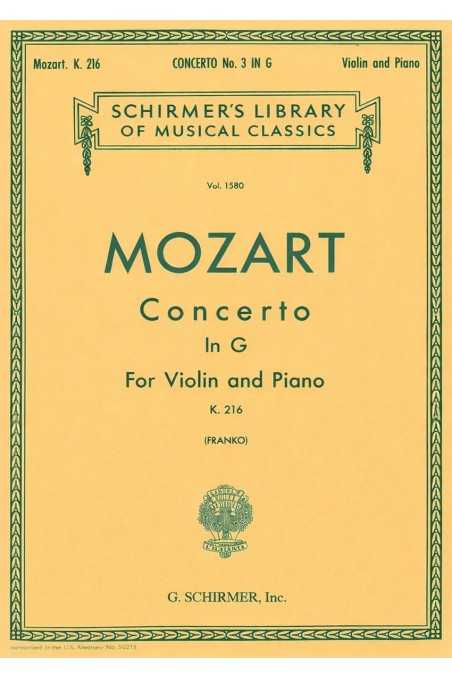 Mozart, Concerto No. 3 in G Major K 216 (Schirmer)