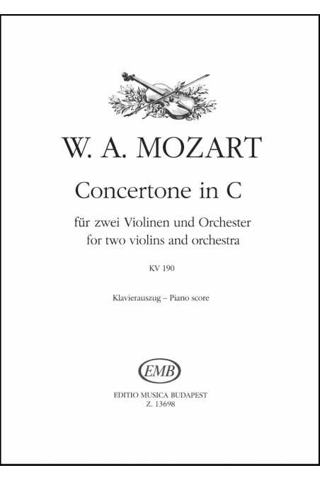 Mozart, Concertone in C K190 for Two Violins & Piano (EMB)