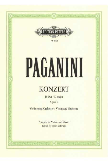 Paganini, Concerto No1 in D Major for violin/Piano (Peters)