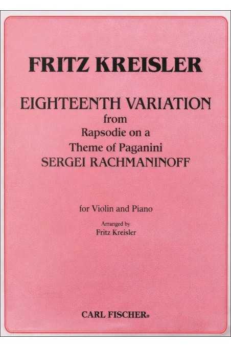 Rachmaninoff 18th Variation from Rapsodie on a Theme of Paganini for Violin (Fischer)