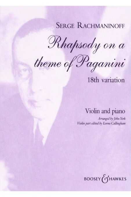 Rachmaninoff, Rhapsody on a Theme of Paganini for Violin (Boosey)