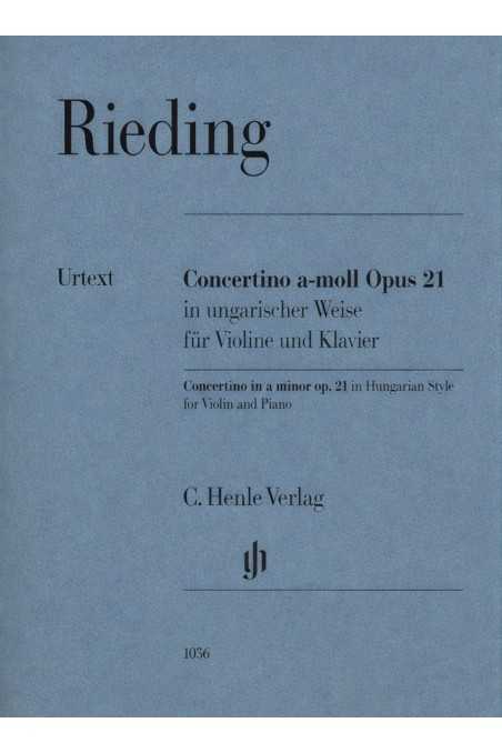 Rieding, Concertino in A min Op. 21 for Violin and Piano (Henle Verlag)
