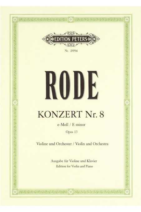Rode, Concerto Op13 No.8 for violin in E minor (Peters)