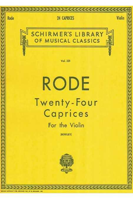 Rode, 24 Caprices for violin (Berkley)