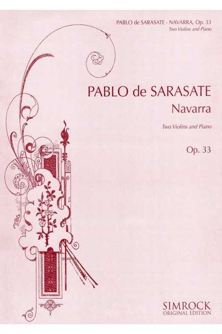 Sarasate Navarra Opus 33 For Two Violins And Piano (Simrock)