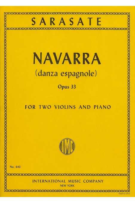 Navarra (danza espagnole) Opus 33, for 2 violin and piano by Sarasate (IMC)