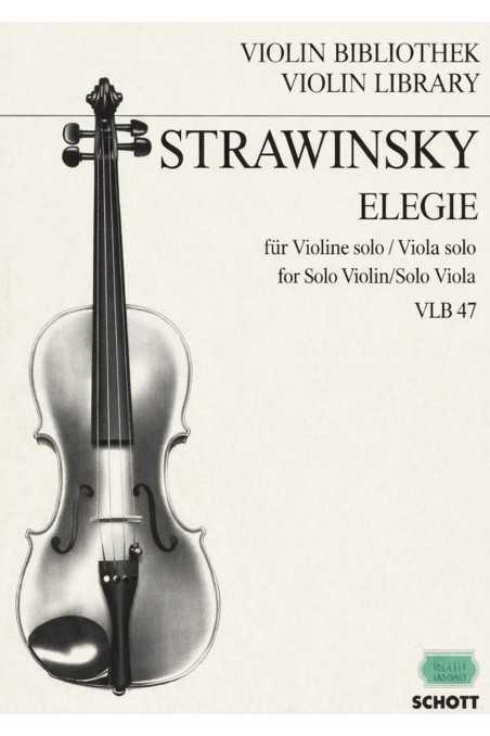 Strawinsky Elegie for Violin (or Viola) (Schott)