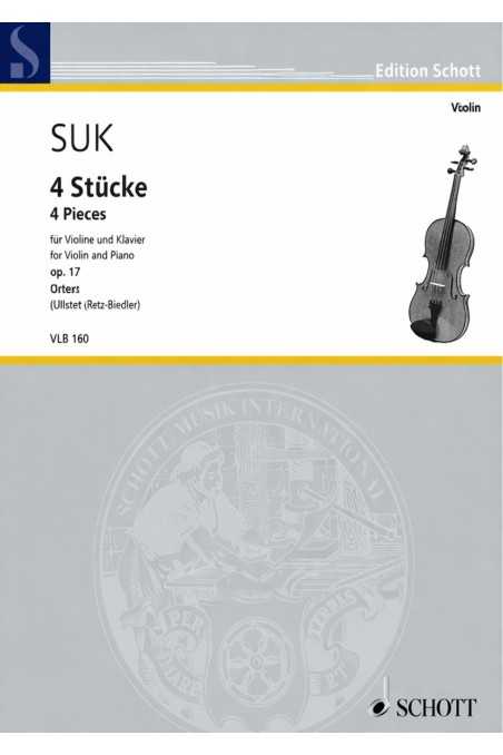 Suk, 4 Pieces For Violin And Piano Op17 (Schott)