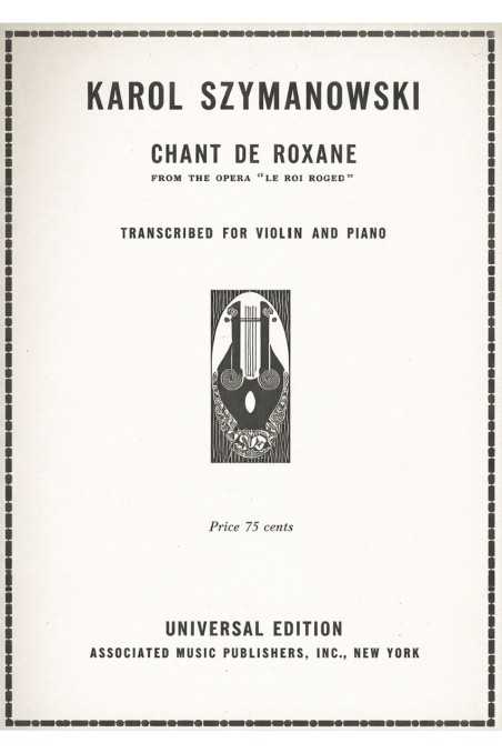 Szymanowski Chant De Roxane For Violin (UE)
