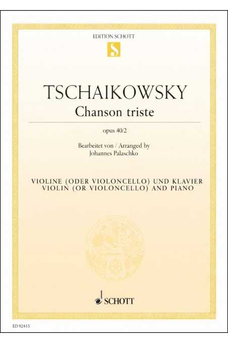 Tchaikovsky Chanson Triste Op. 40 No 2 Violin (Schott)