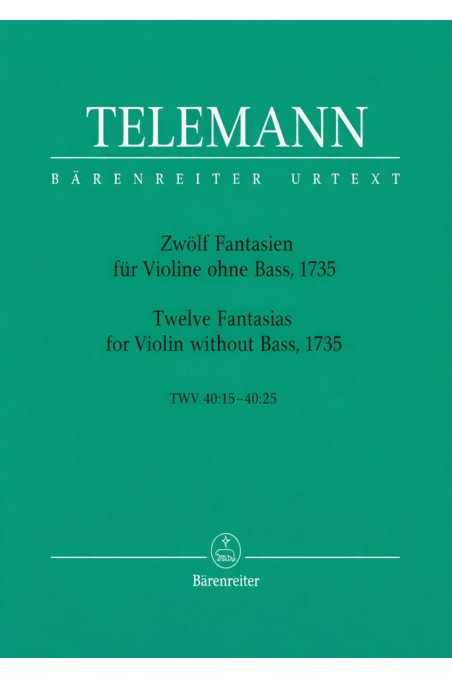 Telemann, Twelve Fantasia For Violin (Barenreiter)