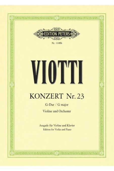 Viotti Concerto No. 23 In G For Violin (Peters)
