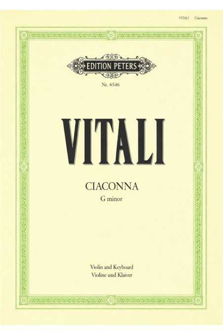 Vitali, Ciaconna In G Minor For Violin (Peters)