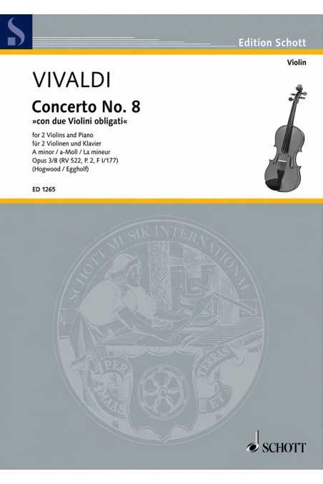 Vivaldi Concerto A Minor Op 3 No 8 For 2 Violins And Piano (Schott)