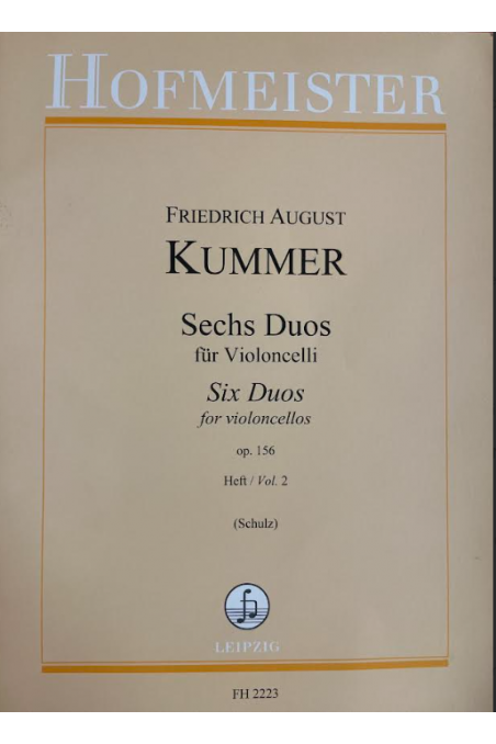 Kummer, Six Duos for Violoncellos, Vol. 2 Op 156 (Hofmeister FH 2223)
