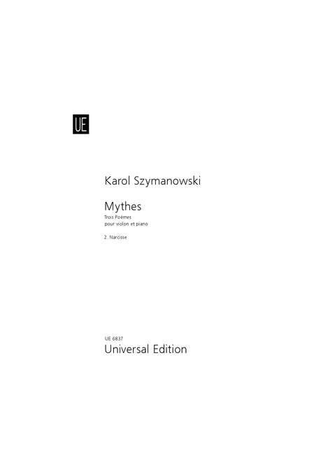 Szymanowski, Mythes Op30 No2 Narcisse for violin ( UE)